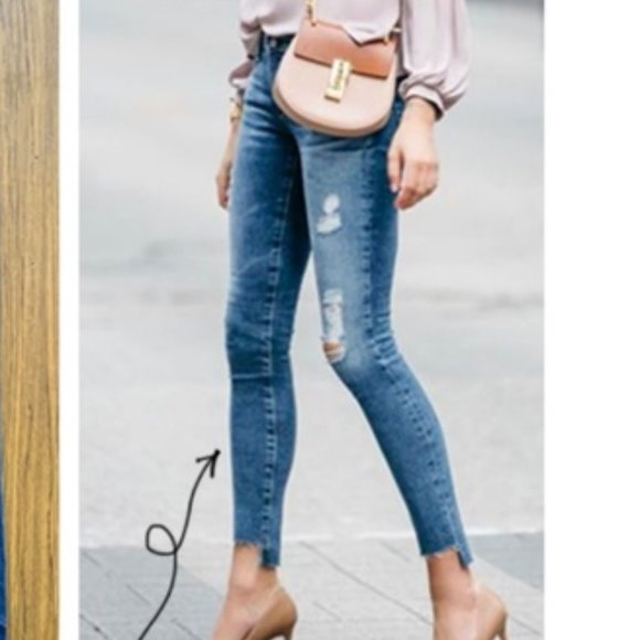 Zara Denim - Zara Z1975 Step Hem Skinny Jeans Denim